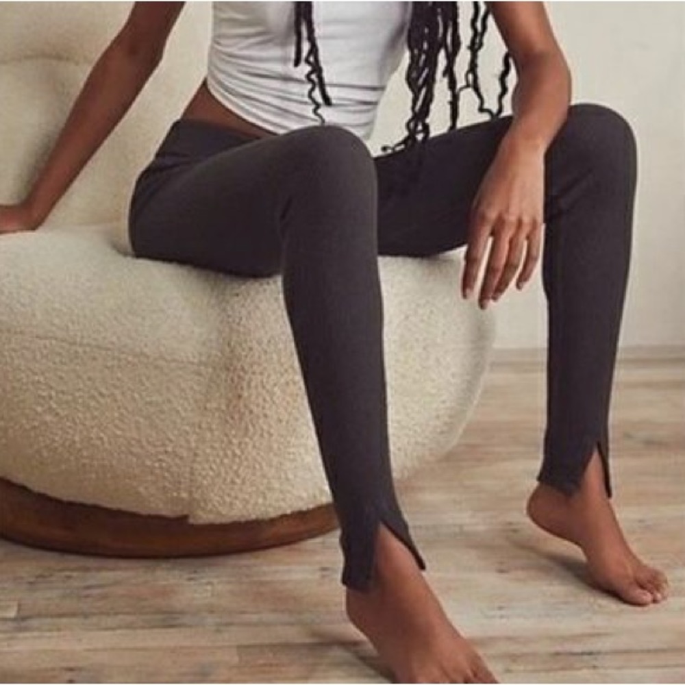 NWOT Intimately Free People Early Night Split Hem Thermal Leggings